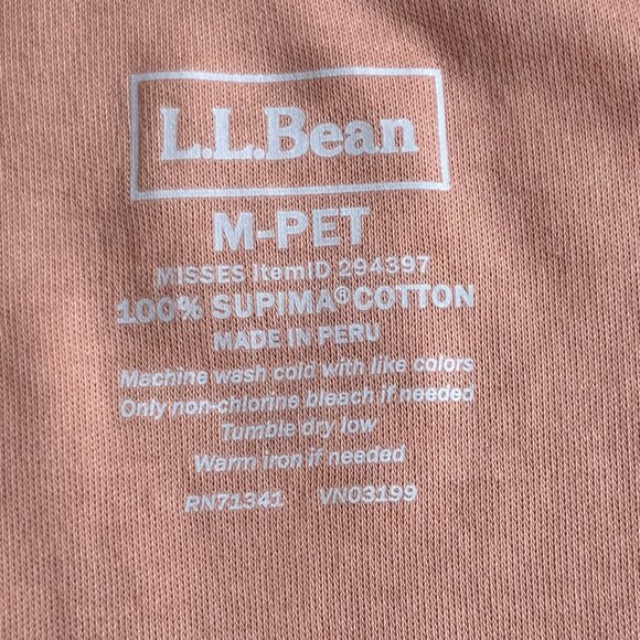 L.L. Bean Long Sleeve Supima Cotton Peach Open Cardigan Sweater Size MP - Picture 5 of 6
